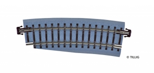 TILLIG 83732 - Bettungsgleis braun, gebogenes Pass-Stück R310-353/15° (TT, H0m)